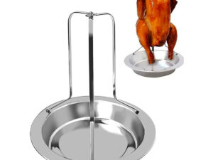 Bandeja Com Grelha Suporte Para Assar Frango Aço Inox