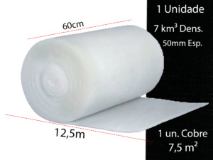 Manta Lã De Pet 12,5 X 60cm 50mm 7,5m² Isola Acustico Sonoro