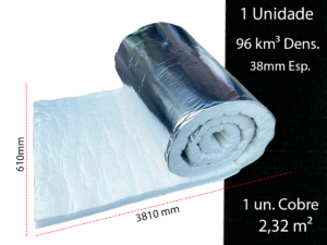 Rolo Fibra De Cerâmica 96 Kg/m³ Aluminizada 610x3810x38 Mm