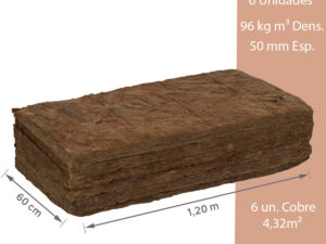 Kit Com 6 Lãs Rocha 50mm Isolamento Térmico 96kg m³