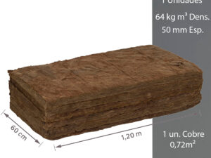 Lã De Rocha Únitaria 50mm Isolamento Térmico 64kg m³